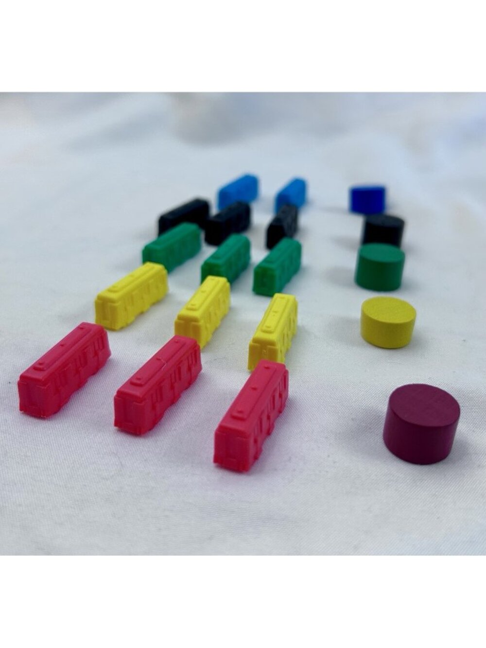 Ticket To Ride Board Game Replacement Pieces - Wooden Scoring Markers and Trains